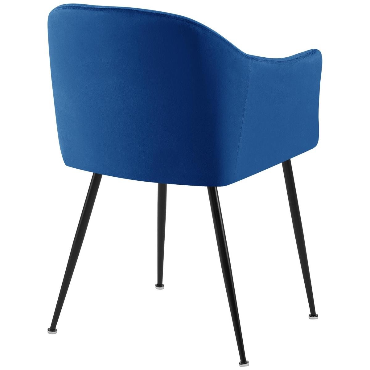 Silla de Confidente VIVIAN, Diseño moderno, en Terciopelo color Negro