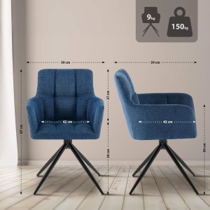 Silla de Confidente KEMP en Tela color Azul