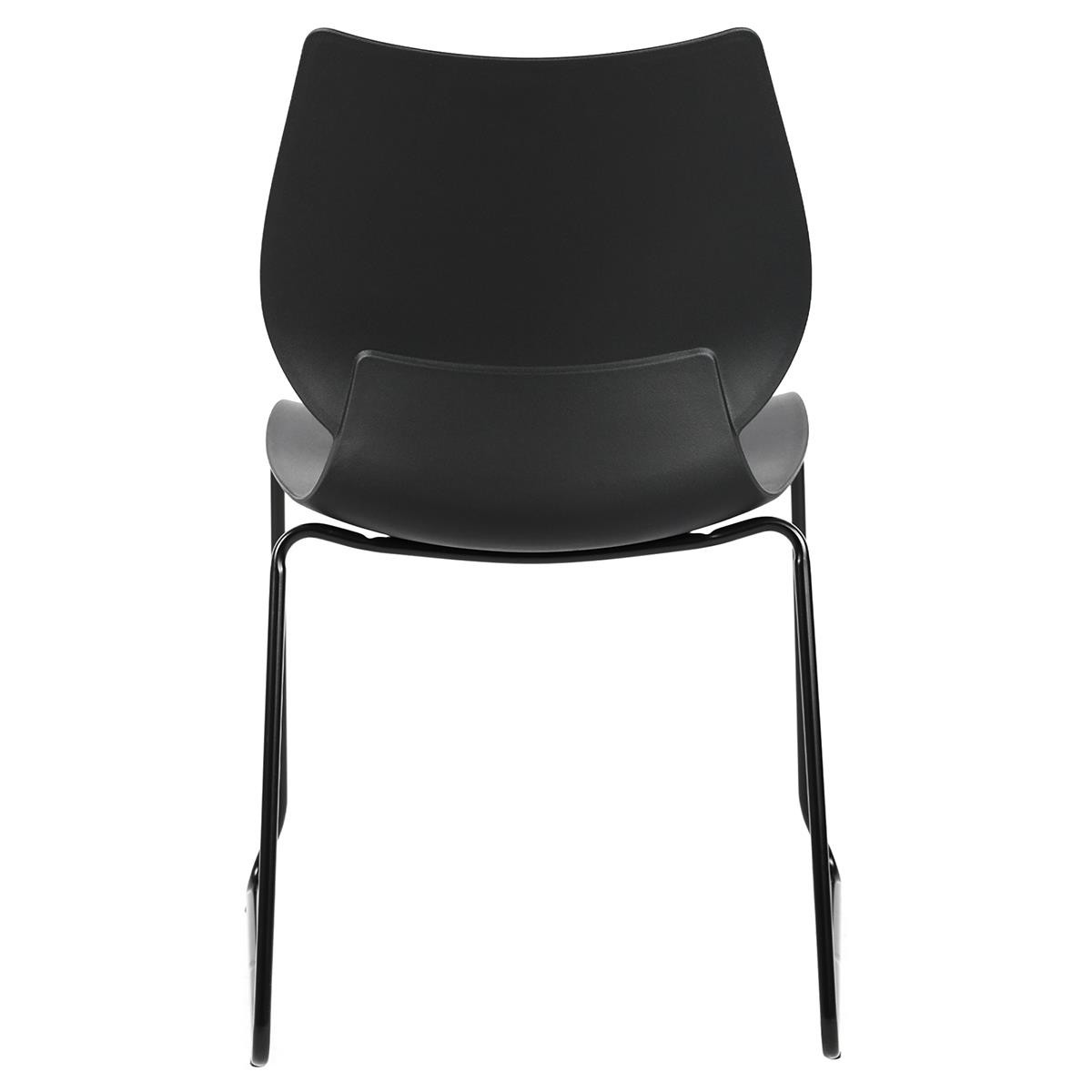 Silla de Confidente MARION, Apilable, Robusta Estructura Metálica, color Negro