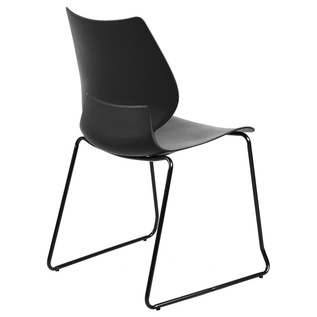 Silla de Confidente MARION, Apilable, Robusta Estructura Metálica, color Negro