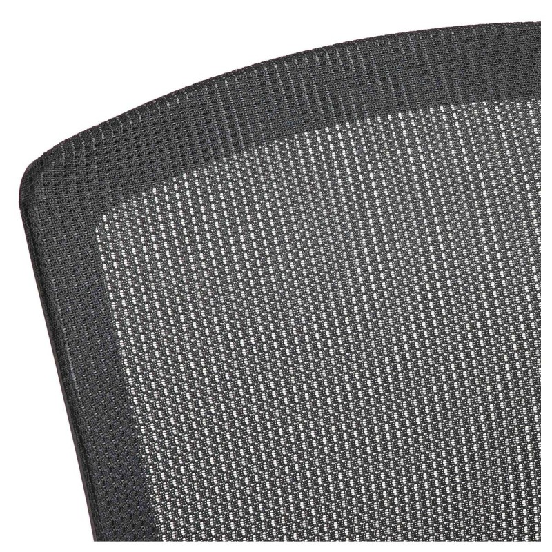 Silla de Confidente CARTER, Estructura Metálica Negra, en Tela y Malla Transpirable color Negro