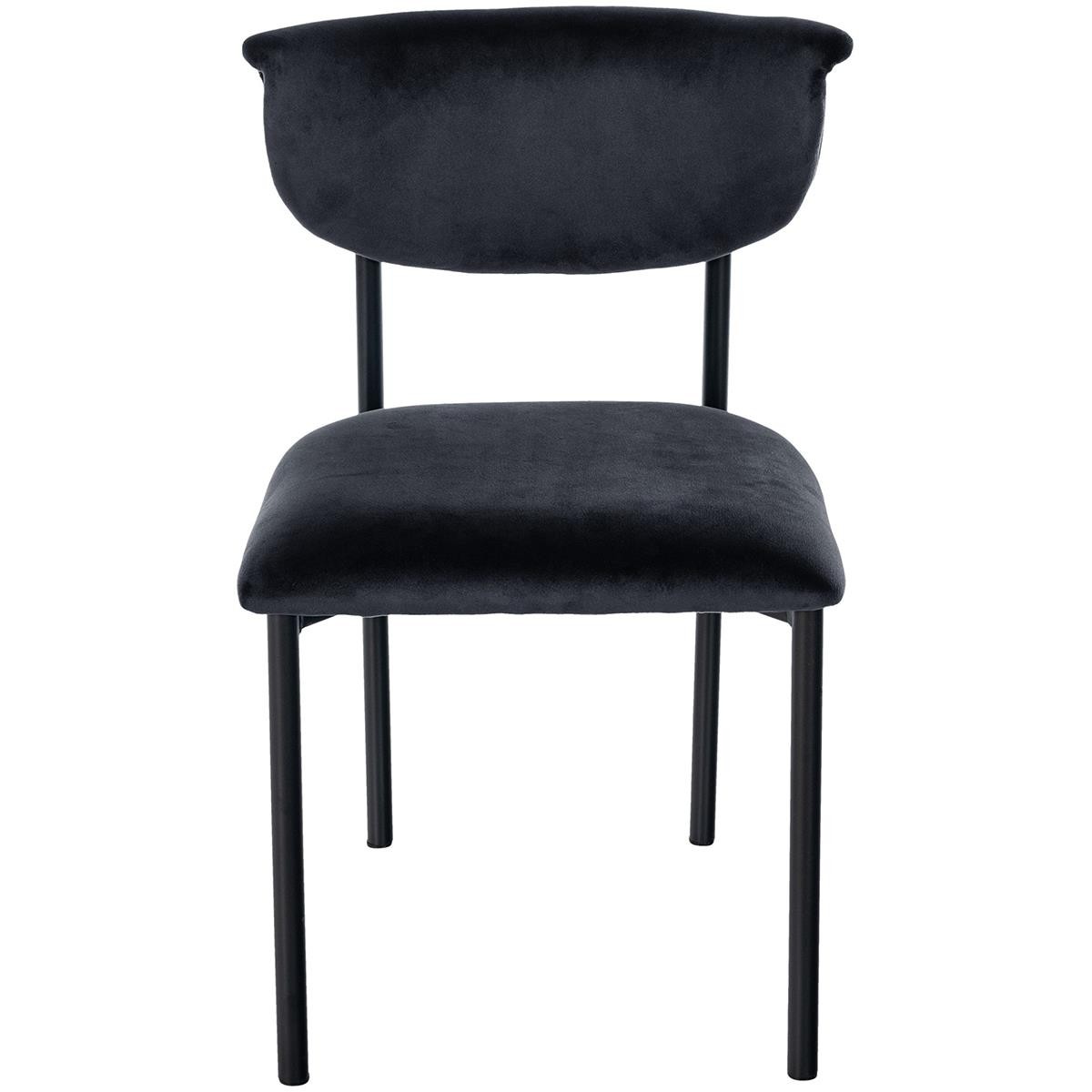 Silla de Confidente TUCKER, Diseño Atemporal, Estructura Negra, en Tercipelo color Negro
