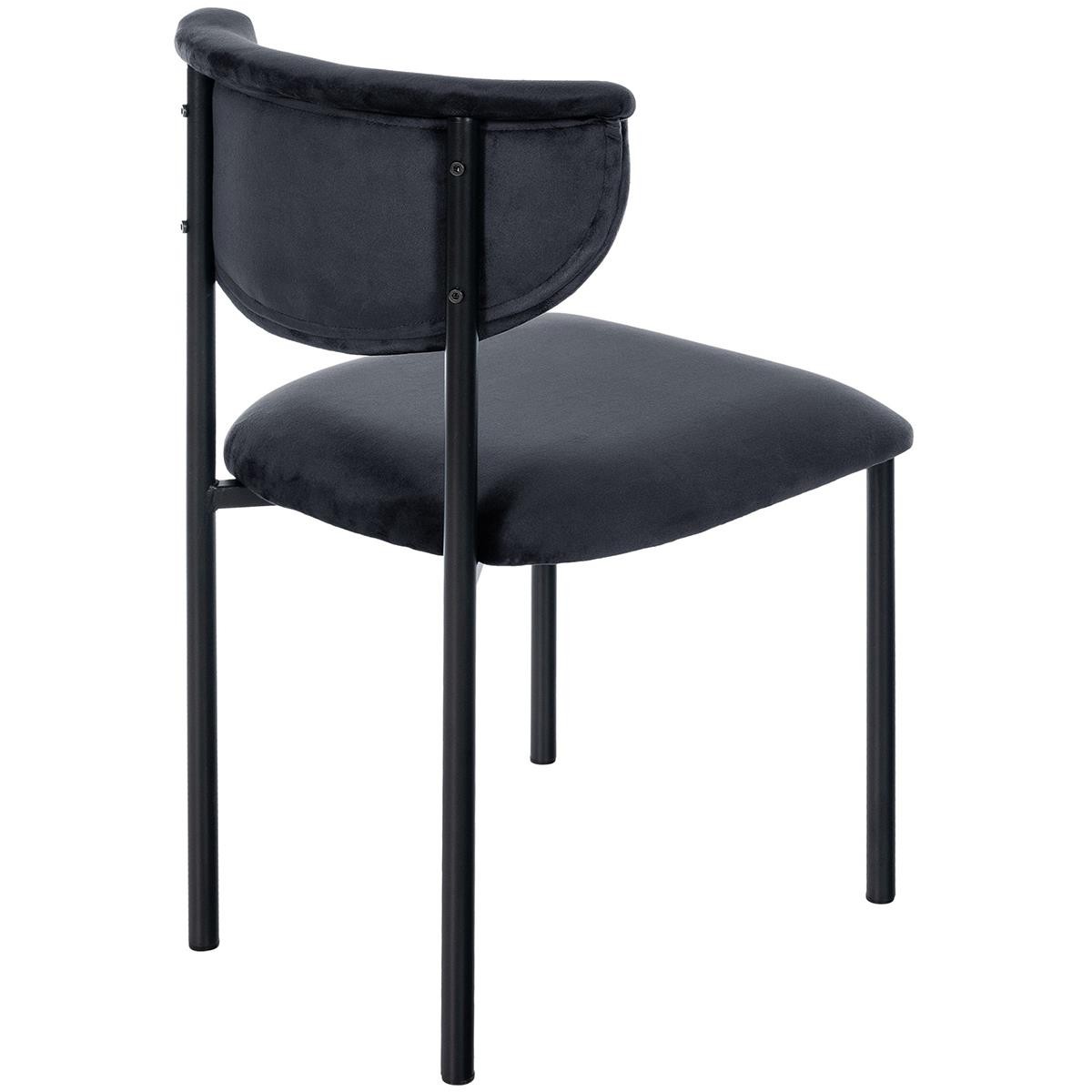 Silla de Confidente TUCKER, Diseño Atemporal, Estructura Negra, en Tercipelo color Negro