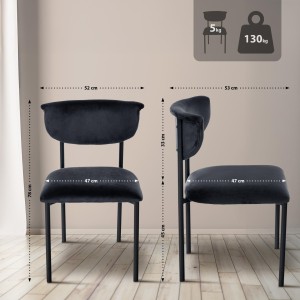 Silla de Confidente TUCKER, en tercipleo color negro
