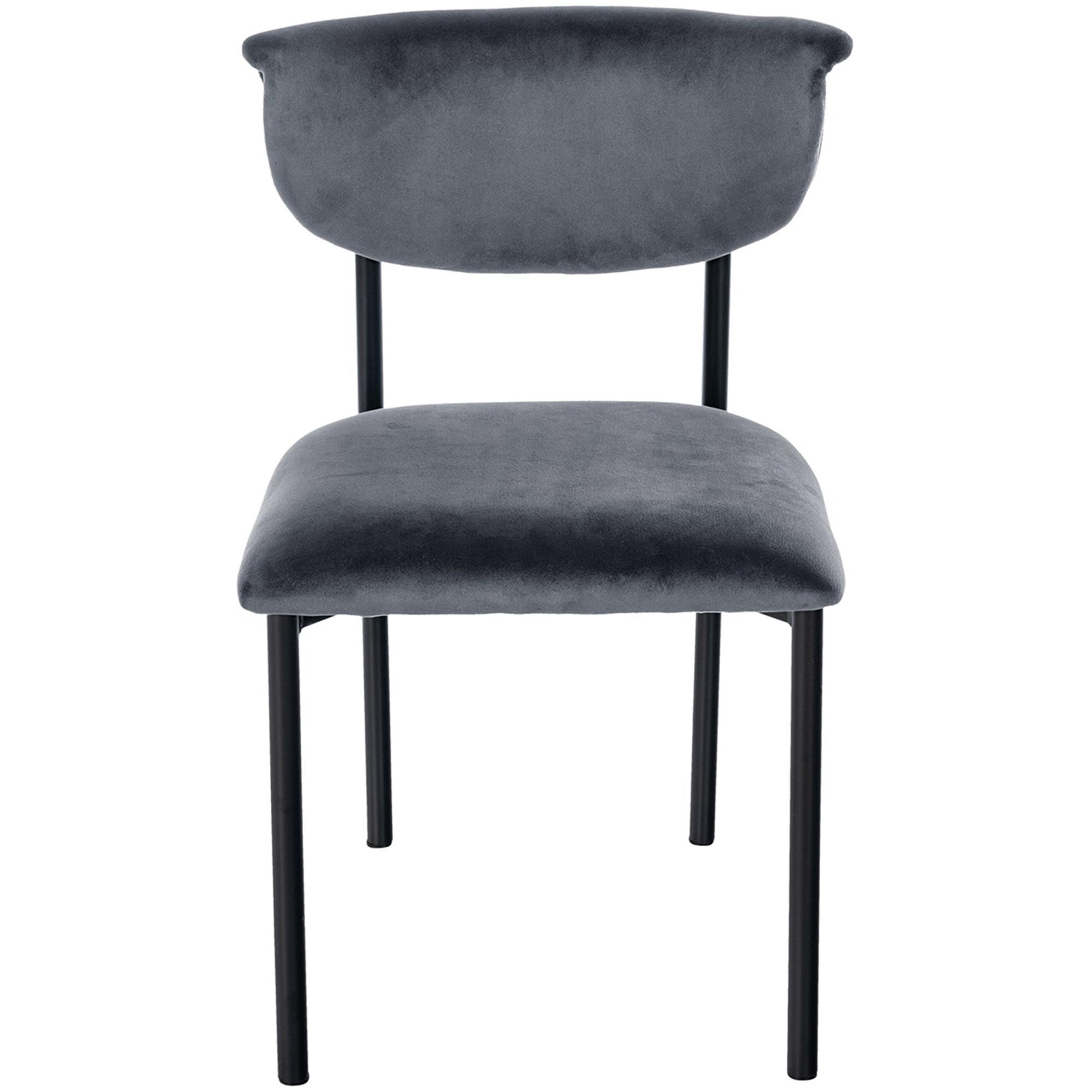 Silla de Confidente TUCKER, Diseño Atemporal, Estructura Negra, en Tercipelo color Negro