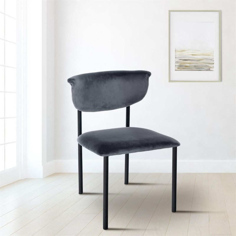 Silla de Confidente TUCKER, en tercipleo color negro