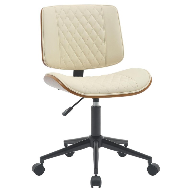Silla de Oficina MARYEN en Madera Nogal y Piel color Negro