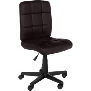 Silla de oficina BENDER, grueso acolchado, en piel color negro