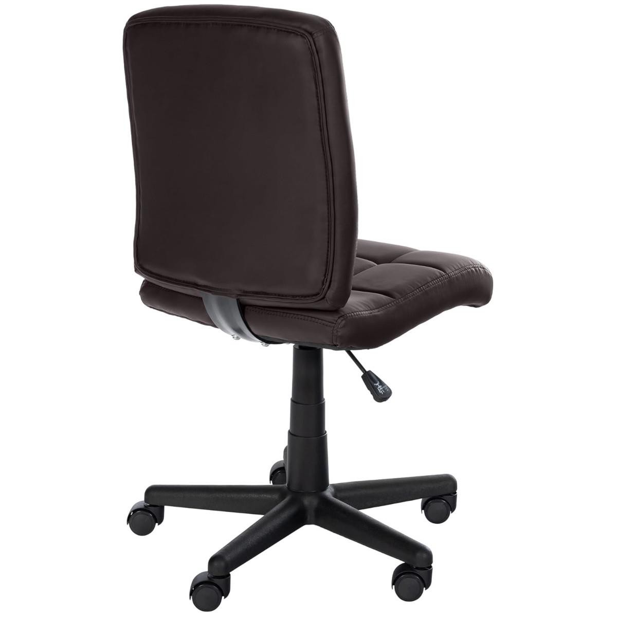 Silla de Oficina BENDER, Grueso Acolchado, Costuras Vistas, Tapizada en Piel color Negro