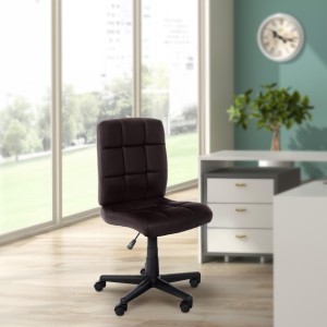 Silla de oficina BENDER, grueso acolchado, en piel color negro