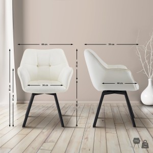 Silla de Confidente SUTTON en Terciopelo color Negro
