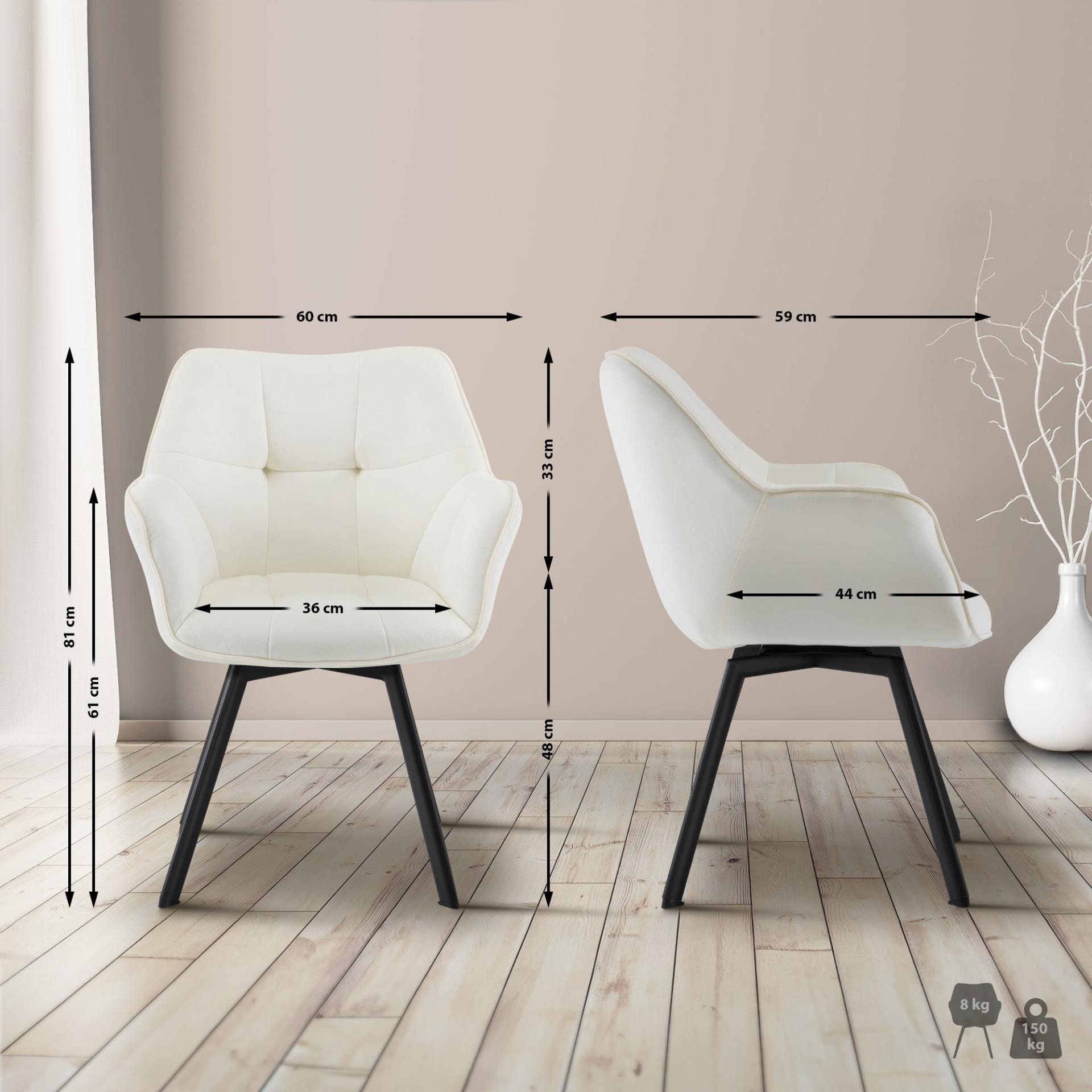 Silla de Confidente SUTTON, Estructura Metálica, Grueso Acolchado, en Terciopelo color Negro