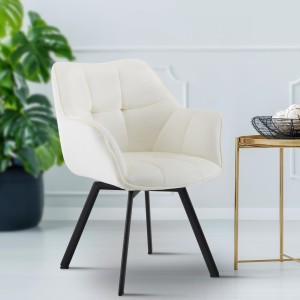 Silla de Confidente SUTTON en Terciopelo color Negro