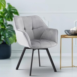 Silla de Confidente SUTTON en Terciopelo color Negro
