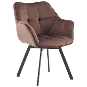 Silla de Confidente SUTTON en Terciopelo color Negro