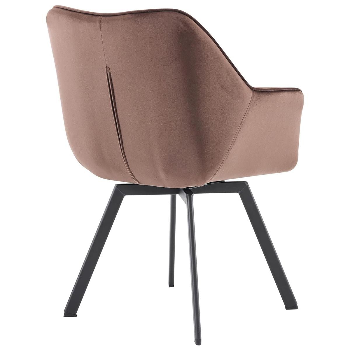 Silla de Confidente SUTTON, Estructura Metálica, Grueso Acolchado, en Terciopelo color Negro
