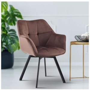 Silla de Confidente SUTTON en Terciopelo color Negro