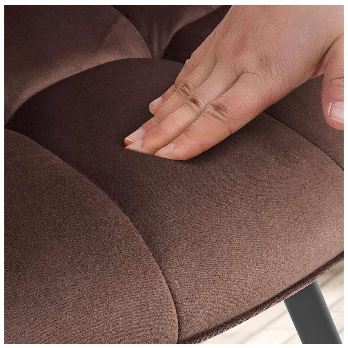 Silla de Confidente SUTTON, Estructura Metálica, Grueso Acolchado, en Terciopelo color Negro
