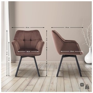 Silla de Confidente SUTTON en Terciopelo color Negro