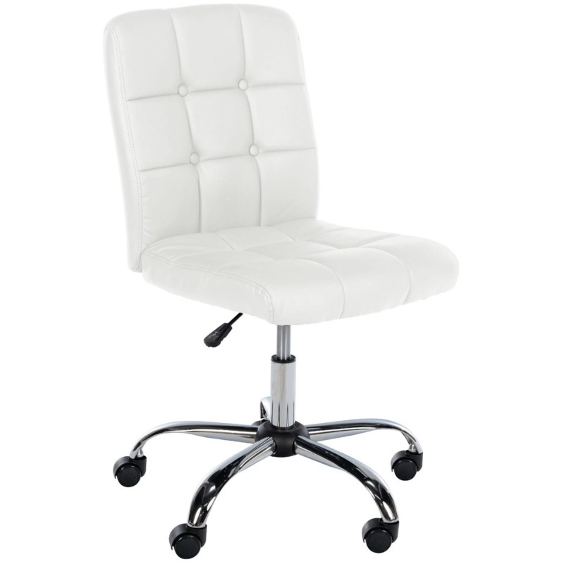Silla de oficina PARKER, diseño sencillo, en piel color gris