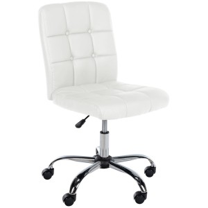 Silla de oficina PARKER, diseño sencillo, en piel color gris