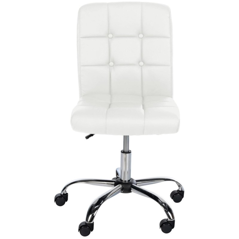 Silla de oficina PARKER, diseño sencillo, en piel color gris