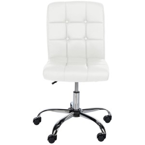 Silla de oficina PARKER, diseño sencillo, en piel color gris