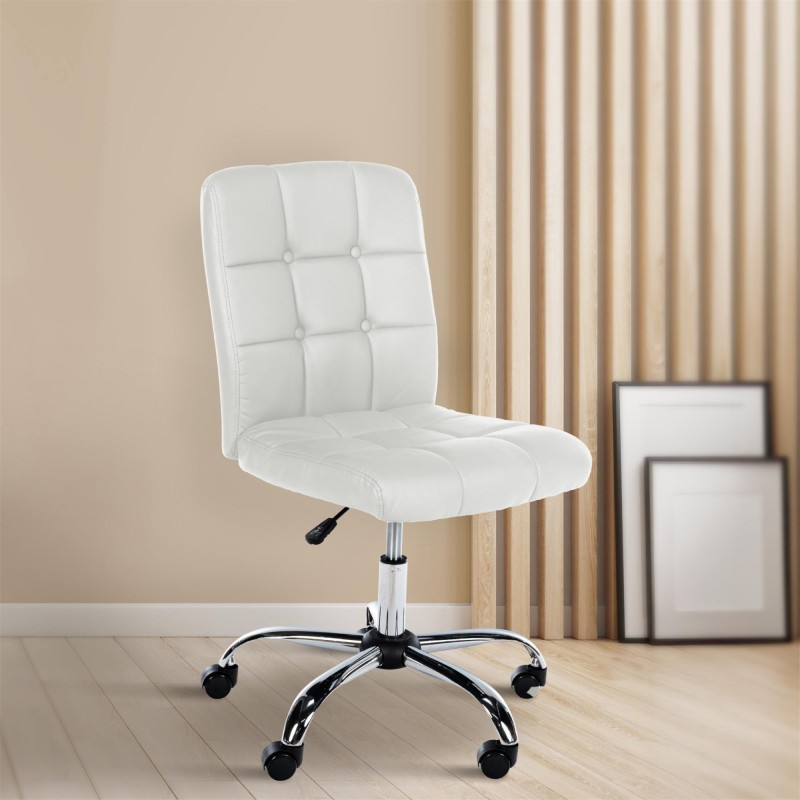 Silla de oficina PARKER, diseño sencillo, en piel color gris
