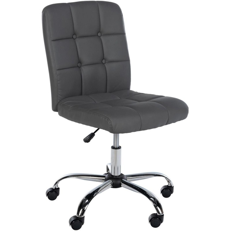 Silla de oficina PARKER, diseño sencillo, en piel color gris
