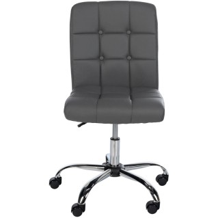 Silla de oficina PARKER, diseño sencillo, en piel color gris 2