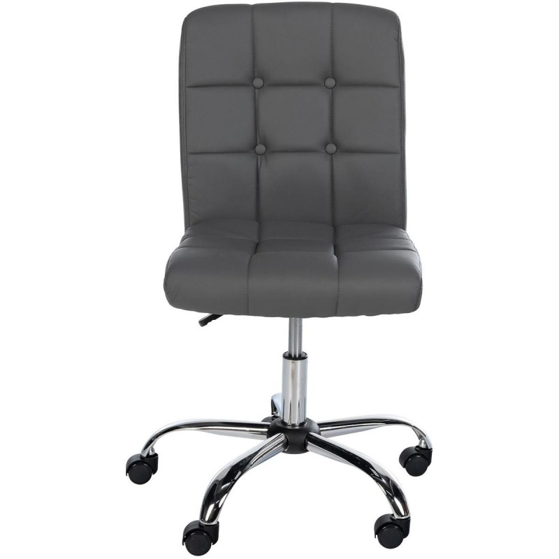 Silla de oficina PARKER, diseño sencillo, en piel color gris