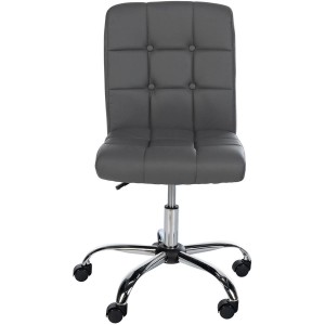Silla de oficina PARKER, diseño sencillo, en piel color gris