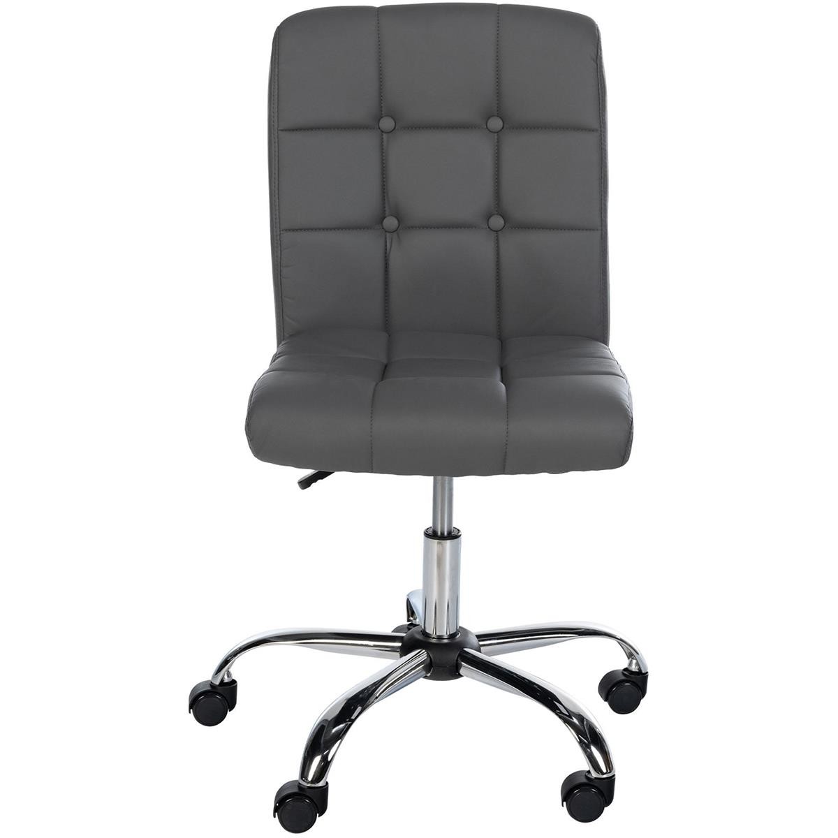 Silla de oficina PARKER, Diseño Moderno y Sencillo, Tapizada en Piel color Gris