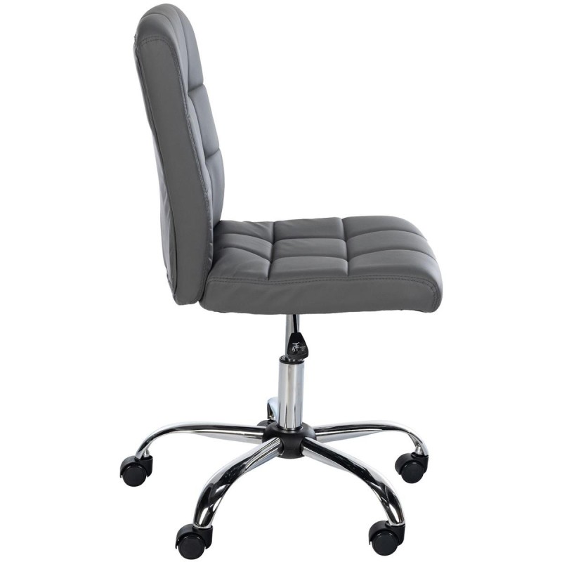 Silla de oficina PARKER, diseño sencillo, en piel color gris