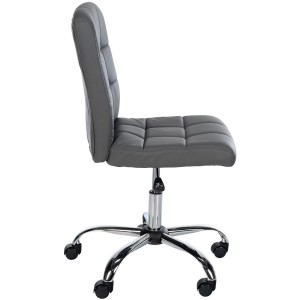 Silla de oficina PARKER, diseño sencillo, en piel color gris