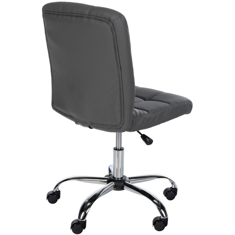 Silla de oficina PARKER, diseño sencillo, en piel color gris