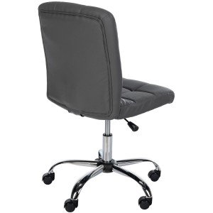 Silla de oficina PARKER, diseño sencillo, en piel color gris