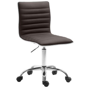 Silla de oficina WANG, diseño original, en piel color gris