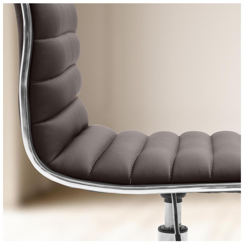 Silla de oficina WANG, diseño original, en piel color gris