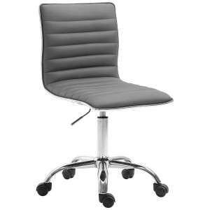 Silla de oficina WANG, diseño original, en piel color gris