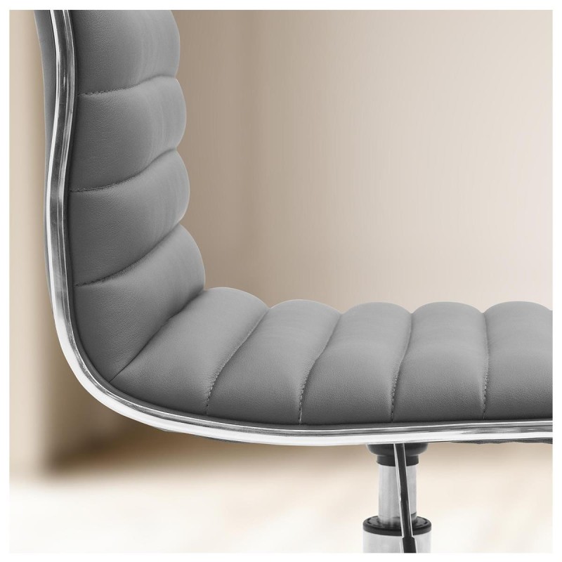Silla de oficina WANG, diseño original, en piel color gris