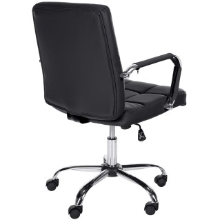 Silla de oficina BAXTER, grueso acolchado, en piel color negro 2