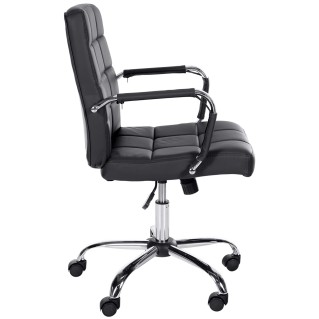 Silla de oficina BAXTER, grueso acolchado, en piel color negro 2