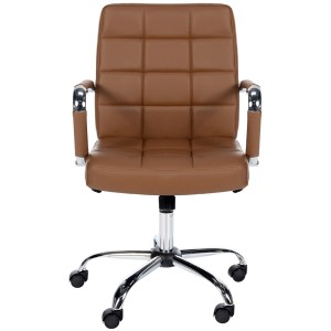 Silla de oficina BAXTER, grueso acolchado, en piel color negro