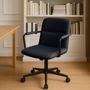 Silla de Oficina COBY en Piel Natural color Negro