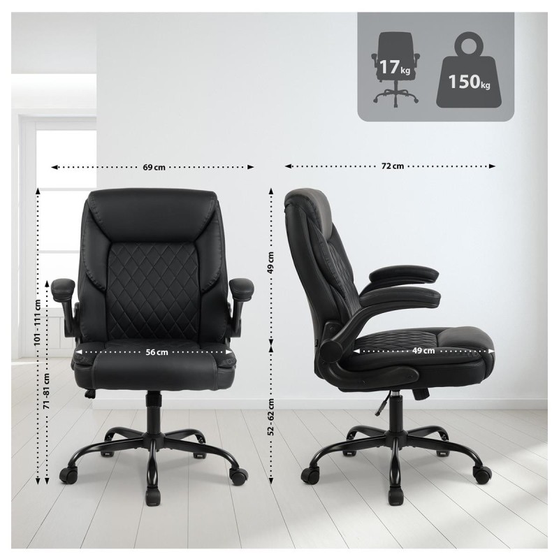 Silla de Oficina EMMY en Piel color Negro