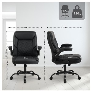 Silla de Oficina EMMY en Piel color Negro