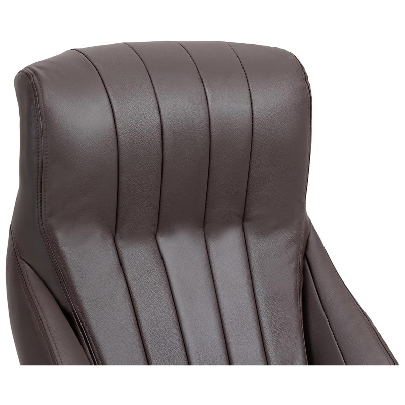 Sillón de oficina DANIA en Piel Natural color Negro