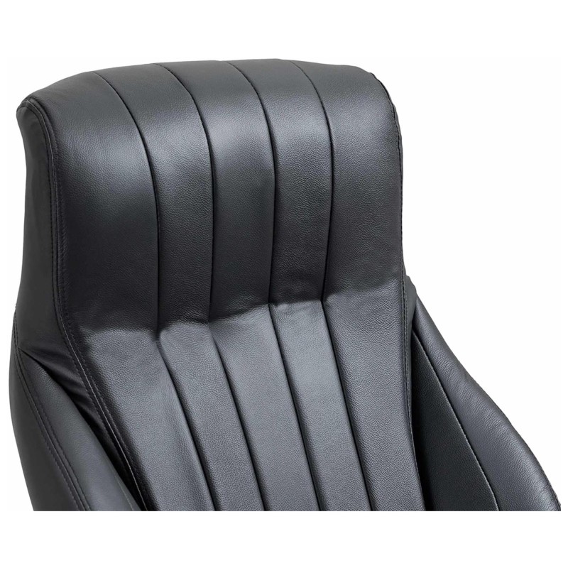 Sillón de oficina DANIA en Piel Natural color Negro