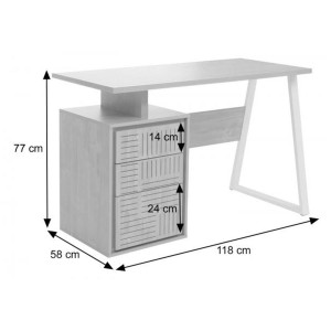 Mesa de Ordenador HESSEN en Madera color Olmo